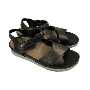 Aetrex Womens Isabelle Leather Open Toe Casual Slide Sandals Aetrex Womens Isabelle Leather Open Toe Casual Slide Sandals